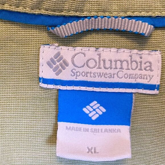 Columbia Mens Shirt XL Green Short-Sleeve Button-Up Cotton Blend Casual Outdoor - Picture 5 of 10